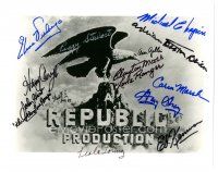 6t688 REPUBLIC PICTURES signed 8x10 REPRO still '80s by TWELVE stars over the studio logo!