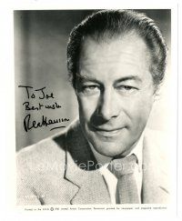 6t690 REX HARRISON signed 8x10 REPRO still '80s head & shoulders portrait of the great actor!