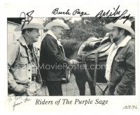 6t695 RIDERS OF THE PURPLE SAGE signed 8x10 REPRO still '96 by Buck Page & other two members!