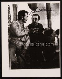 6t699 ROBERT CLARKE signed 8.5x11 REPRO '90s great close up with Lon Chaney Jr.!