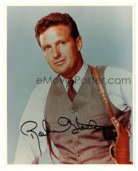 6t708 ROBERT STACK signed color 8x10 REPRO still '90s portrait as Eliot Ness from The Untouchables!