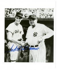 6t732 TED WILLIAMS signed 8x10 REPRO still '80s the legendary Boston baseball star with Babe Ruth!