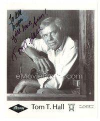 6t432 TOM T. HALL signed 8x10 music publicity still '90s the country western Hall of Famer!