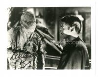 6t741 TURHAN BEY signed 8x10 REPRO still '80s c/u with monster Lon Chaney Jr. in Mummy's Tomb!