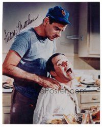 6t747 WALTER MATTHAU signed color 8x10 REPRO still '90s c/u with Jack Lemmon in The Odd Couple!