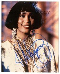 6t750 WHITNEY HOUSTON signed color 8x10 REPRO still '00s c/u of the great pop and R&B singer!