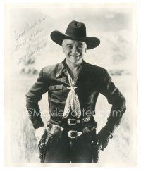6t753 WILLIAM BOYD signed 8x10 REPRO still '60s great cowboy portrait as Hopalong Cassidy!