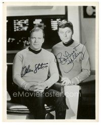 6t754 WILLIAM SHATNER/DEFOREST KELLEY signed 8x10 REPRO still '79 c/u in their Star Trek costumes!