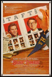 6t223 BEST OF TIMES signed advance 1sh '86 by BOTH Kurt Russell AND Robin Williams!