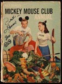 6t186 MICKEY MOUSE CLUB ANNUAL signed hardcover book '57 by SEVEN former Mouseketeers!