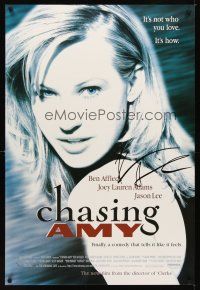 6t459 CHASING AMY signed REPRO 1sh '97 by Kevin Smith, huge image of pretty Joey Lauren Adams!