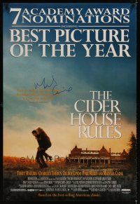 6t292 CIDER HOUSE RULES signed DS 1sh '99 by Michael Caine, image of Tobey McGuire & Charlize Theron