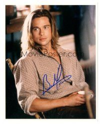 6t504 BRAD PITT signed color 8x10 REPRO still '00s with really long hair in Legends of the Fall!