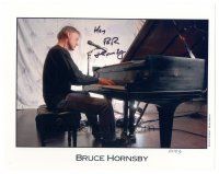 6t417 BRUCE HORNSBY signed color 8x10 music publicity still '00s the musician playing piano!
