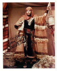 6t519 CHARLTON HESTON signed color 8x10 REPRO still '90s as young Moses from The Ten Commandments!