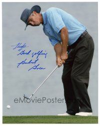 6t570 HUBERT GREEN signed color 8x10 REPRO still '00s the professional golfer chipping!