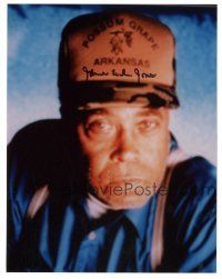 6t581 JAMES EARL JONES signed color 8x10 REPRO still '90s great c/u in hat from Field of Dreams!