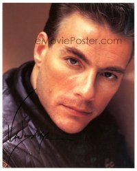 6t587 JEAN-CLAUDE VAN DAMME signed color 8x10 REPRO still '00s close up wearing leather jacket!