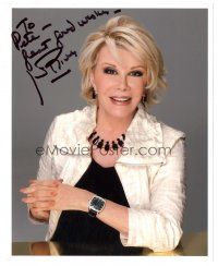 6t592 JOAN RIVERS signed color 8x10 REPRO still '00s great close portrait with her hands clasped!