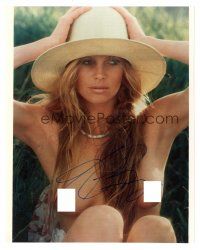 6t624 KIM BASINGER signed color 8x10 REPRO still '90s sexy topless close up of the actress!