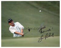 6t643 LOREN ROBERTS signed color 8x10 REPRO still '00s the professional golfer swinging his club!