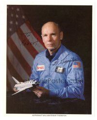 6t457 WILLIAM THORNTON signed color 8x10 publicity still '90s the NASA astronaut w/ model shuttle!
