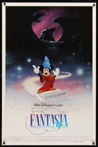 6t296 FANTASIA signed DS 1sh R90 by background artist Claude Coats, Mickey Mouse, Disney classic!
