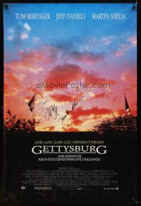 6t297 GETTYSBURG signed 1sh '93 by BOTH Jeff Daniels AND Martin Sheen, cool Civil War image!