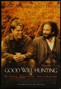 6t460 GOOD WILL HUNTING signed REPRO 1sh '97 by BOTH Matt Damon AND Robin Williams, great image!