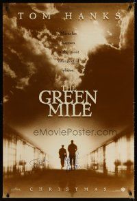 6t299 GREEN MILE signed DS teaser 1sh '99 by BOTH Tom Hanks AND Michael Clarke Duncan!