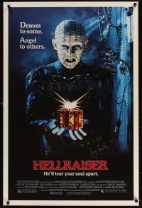 6t301 HELLRAISER signed 1sh '87 by Doug Bradley, great image of him as Pinhead!