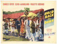 6t248 HOLD BACK THE DAWN signed LC '41 by Billy Wilder, Charles Boyer & Olivia de Havilland!
