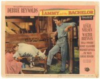 6t277 TAMMY & THE BACHELOR signed LC #4 '57 by Debbie Reynolds, milking a goat by Leslie Nielsen!
