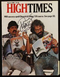 6t193 HIGH TIMES signed magazine August 1980 by Tommy Chong, who's reading with Cheech Marin!