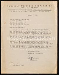 6t008 ALBERT ZUGSMITH signed letter '52 threatening Wisberg if he didn't return stolen items!