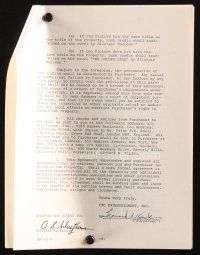 6t034 ALISTAIR MACLEAN signed contract '76 selling rights to The Golden Gate for $250,000!