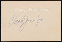 6t143 CLAUDE JARMAN JR signed 4x6 index card '80s can be framed & displayed with a repro still!