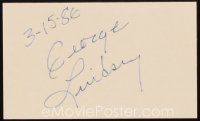 6t152 GEORGE LINDSEY signed 3x5 index card '86 can be framed & displayed with a repro still!