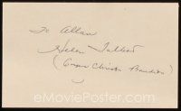 6t153 HELEN TALBOT signed 3x5 index card can be framed & displayed with a repro still!