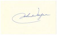 6t157 JOHN WAYNE signed 3x5 card '60s can be framed with a photograph!