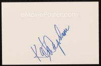 6t119 KATE CAPSHAW signed 5.5 x 8.5 index card '90s can be framed together with a repro still!