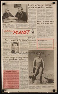 6t196 KIRK ALYN signed newspaper '93 on the Metropolis Planet when he led parade in Illinois!
