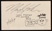 6t158 MARK STOKES signed 3x5 index card '89 can be framed & displayed with a repro still!