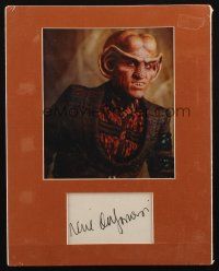 6t218 RENE AUBERJONOIS signed index card in matted display '90s Odo from Star Trek: Deep Space Nine