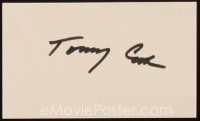 6t160 TOMMY COOK signed 3x5 index card can be framed & displayed with a repro still!