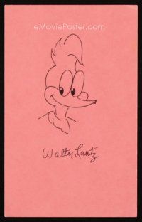 6t146 WALTER LANTZ signed 5x8 index card '80s can be framed & displayed with a repro still!