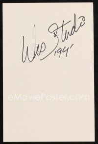 6t141 WES STUDI signed 5.5 x 8.5 index card '94 can be framed together with a repro still!
