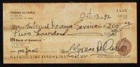 6t173 YVONNE DE CARLO signed canceled check '92 she was paying the IRS $200, can be framed w/repro!