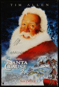 6t305 SANTA CLAUSE 2 signed DS advance 1sh '02 by Tim Allen, who plays the jolly fat man, Disney!