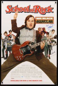6t325 SCHOOL OF ROCK signed video poster '03 by BOTH Jack Black AND Joey Gaydos Jr.!